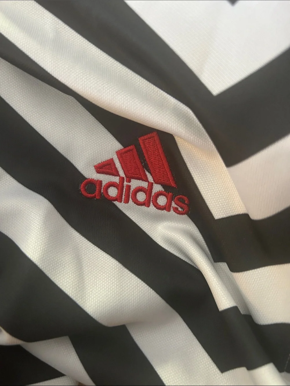 adidas Black, White & Red Manchester United Long Sleeve Training Top